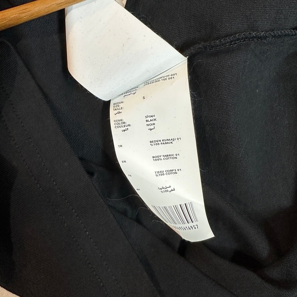 Les Benjamins Womens S Oversized Tee Black Cotton Logo T-Shirt - Picture 7 of 7